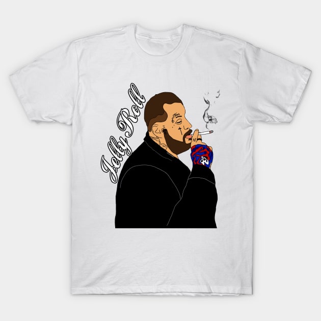 Jelly Roll Smoking T-Shirt by Hatorunato Art